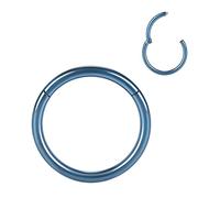 AROWRO 8mm Septum Ring Septum Schmuck Nahtlose Septum Clicker Nasenringe 18 Gauge Nasenring Hoop Knorpelohrring Lippenringe Blauer Nasenring Chirurgenstahl Helix Ohrringe Nasenpiercing Schmuck