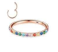 AROWRO Conch Hoop Conch Piercing Conch Ring Conch Daith Schmuck Septum Clicker Nase Hoop Ring Knorpel Creolen Daith Tragus Helix Ohrring Daith Piercing Schmuck Chirurgenstahl 16G 12mm Roségold