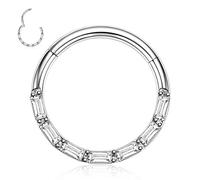 AROWRO Septum Ringe 16G Daith Piercing Schmuck Silber Conch Smiley Orbital Piercing Schmuck Septum Daith Schmuck Nasen Ringe 8mm Septum Clicker Nasen Ringe Hoops Daith Knorpel Conch Ohrringe CZ