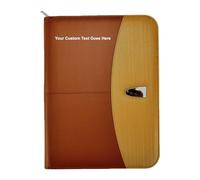 Arpan A4 Personalisierte PU Konferenzmappe Portfolio mit Taschenrechner, Schreibblock für Büro (Braun/Hellbraun)