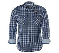 ARQUEONAUTAS Herren Langarm Hemd kariert -Superior Apparel- Blau M