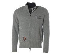 ARQUEONAUTAS Herren Strickjacke Strick Jacke Stehkragen Wolle History Hunters Grau M