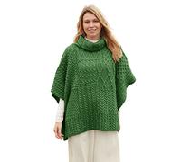 Arran Woolen Mills Irischer Merinowolle Aran Strick Poncho, Grün, Einheitsgröße