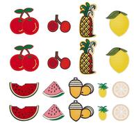 arricraft 18 Stück Obst Aufnäher Zum Aufbügeln Sommerliche Bestickte Aufnäher Aus Polyester Mit Obstmotiven Selbstklebend Zitronen Ananas Und Kirschformen Für Kleidung DIY Accessoires