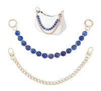 arricraft 2 Stück Taschengurtverlängerungen 2 Stil: Blaue Runde Taschenketten Mit Kunstharz Edelstein Perlen Und Panzerketten Aus Eisen Kurze Taschengurt Sets Für Schulter Und Umhängetaschen