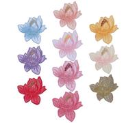 arricraft 20 Stück Blühender Lotus Bestickte Applikation Orchideenblüte Zum Aufbügeln Aufnäher Abzeichen Aufkleber Für Kleidung Hüte Hemden Taschen Jacken Jeans DIY Dekorationen
