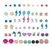 arricraft 30 Paar Ohrstecker Mit Meeresmotiv Bunte Perlen Herzen Muscheln Schildkröte Meerjungfrau Ohrringe Für Frauen Sommer Und Strandschmuck