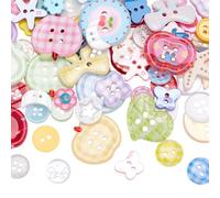 arricraft 90 Stück Verschiedene Kunststoffknöpfe 9 Stil 2 und 4 Löcher Nähknöpfe Großpackung Zum Basteln Nähen DIY Kleidung Handgefertigte Ornament Accessoires