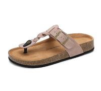 ARRIGO BELLO Flip Flops Damen Sandalen Kork Innensohle Verstellbaren Schnallenriemen Sommer Zehentrenner Rutschfesten Einlegesohlen Größen EU 36-41(B Rosa,40)