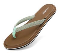ARRIGO BELLO Flip Flops Damen Sommer Zehentrenner Bequem Sandalen Strand Innen Außenbereich Frauen Rutschfest Badelatschen Größe 36-41(Grün, EU 41)