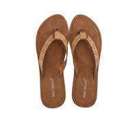 ARRIGO BELLO Flip Flops Damen Zehentrenner Aushöhlen Elegante Badelatschen PU Leder Sommer Hausschuhe Indoor Outdoor Beach Pool Größe 36-41 (TUX Khaki,40)