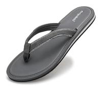 ARRIGO BELLO Flip Flops Damen Zehentrenner Sommer Bequem Sandalen Strand Glänzend Schuhband Frauen Rutschfest Badelatschen Größe 36-41 (Grau, EU 39)