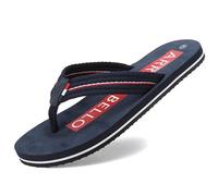 ARRIGO BELLO Flip Flops Herren Zehentrenner Leder Sandalen Yoga Schaum Sommerschuhe Badelatschen Beach Rutschfest Flipflopsandalen Größe 41-46 (C Blau, 41 EU)