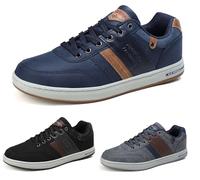 ARRIGO BELLO Freizeitschuhe Herren Sneaker PU Leder Walkingschuhe Atmungsaktive Athletic Formal Classic Sportschuhe Schuhgröße 41-46, Navy blau, Größe 45