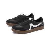 ARRIGO BELLO Schuhe Herren Sneaker Damen Leder Sportschuhe Jogging Unisex Freizeitschuhe Turnschuhe Walkingschuhe Größe 36-46 (A Schwarz, Größe 46)