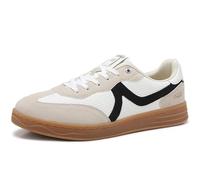 ARRIGO BELLO Sneaker Herren Freizeitschuhe Schuhe Sportschuhe Leder Mode rutschfest Outdoor Sneakers Größe 41-46 (B Weiß, Größe_46)