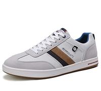 ARRIGO BELLO Sneaker Herren Schuhe Business Freizeitschuhe Leichte Trainers für Walking, Laufen, Sport Größe 41-46 (42, T Grau Weiß)