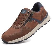 ARRIGO BELLO Sneaker Schuhe Herren Reißverschluss Freizeitschuhe rutschfest Halbschuhe Outdoor Leichte Turnschuhe für Männer 41-46(Braun,43)