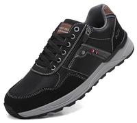 ARRIGO BELLO Sneaker Schuhe Herren Reißverschluss Freizeitschuhe rutschfest Halbschuhe Outdoor Leichte Turnschuhe für Männer 41-46(Schwarz,46)