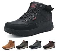 ARRIGO BELLO Winterschuhe Herren Warm Gefüttert Mid Schneestiefel Winterstiefel Rutschfeste Trekking Wanderschuhe Outdoorschuhe 41-46 （Schwarz,45）