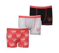 Arsenal F.C. Boxershorts für Jungen | Jungen Boxershorts 3er Pack | Arsenal Geschenke für Jungen | Multipack Unterwäsche Unterhosen Merchandise 9-10 Jahre Rot, rot, 9-10 Years