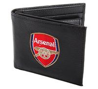 Arsenal FC Herren Leder Geldbörse mit Club Wappen (Einheitsgröße) (Schwarz)