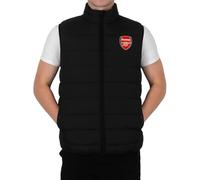 Arsenal FC - Herren Steppweste - Offizielles Merchandise - Geschenk für Fußballfans - Schwarz mit Reißverschluss - S