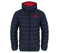 Arsenal FC - Herren Winter-Steppjacke mit Kapuze - Offizielles Merchandise - Geschenk für Fußballfans - Dunkelblau - 3XL