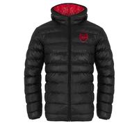 Arsenal FC - Herren Winter-Steppjacke mit Kapuze - Offizielles Merchandise - Geschenk für Fußballfans - Schwarz - S