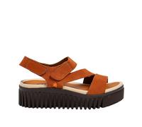 ART 1573 Brighton Flache Damen-Sandalen, Dunkelorange-Brown, Größe 42