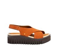 ART 1574 Brighton Flache Damen-Sandalen, Dunkelorange-Brown, Größe 41