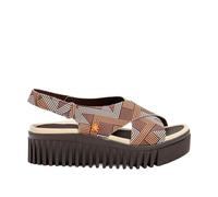 ART 1574 Brighton Flache Damen-Sandalen, Lines Brown, Größe 38