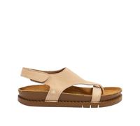 ART 2022 Kassel, flache Damen-Sandalen, Cremefarben, Größe 36