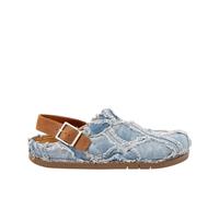 ART 2024 Kassel, flache Sandalen, Unisex, Erwachsene, Denim-Leder, Größe 43