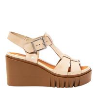 ART CATANIA Damen-Sandalen mit Keilabsatz aus Leder, EU, cremefarben, 38 EU