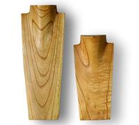 ART-CRAFT Schmuckständer Kettendisplay Schmuckbüste aus Holz Natur 2er Set 30 und 40cm