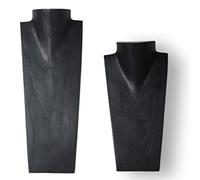 ART-CRAFT Schmuckständer Kettendisplay Schmuckbüste aus Holz schwarz 2er Set 30 und 40cm