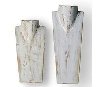 ART-CRAFT Schmuckständer Kettendisplay Schmuckbüste aus Holz White-wash 2er Set 30 und 40cm