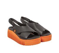 ART Damen 1574 Brighton Sandale, Nappa, Schwarz, Orange, 37 EU