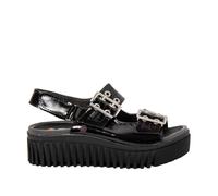 ART Damen 1579 Brighton Flache Sandale, schwarz/weiß, 39 EU