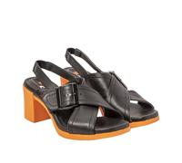 ART Damen 1845 Cannes Sandale, Nappa, Schwarz, Orange, 38 EU