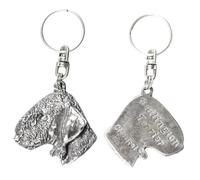 Art-Dog Niedlicher Hundeschlüsselanhänger - Exklusive Kollektion Bedlington Terrier Schlüsselanhänger Hund - Versilberte Keyring mit 2,5 Schloss - 4,8x4,2x9,3cm