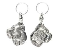Art-Dog Niedlicher Hundeschlüsselanhänger - Exklusive Kollektion Cane Corso Schlüsselanhänger Hund - Versilberte Keyring mit 2,5 Schloss - 4,6x3,8x8,7cm