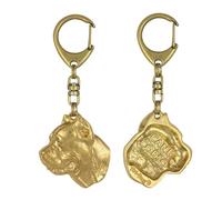 Art-Dog Niedlicher Hundeschlüsselanhänger - Exklusive Kollektion Cane Corso Schlüsselanhänger Hund - Vergoldete Keyring mit 2,5 cm Schloss - 4,6x3,8x8,7cm