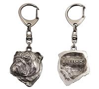 Art-Dog Niedlicher Hundeschlüsselanhänger - Exklusive Kollektion English Bulldog - Englische Bulldogge II Schlüsselanhänger Hund - Versilberte Schlüsselanhänger Hund in Schatulle - 4,7x3,7x9,3cm