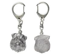 Art-Dog Niedlicher Hundeschlüsselanhänger - Exklusive Kollektion Griffon Schlüsselanhänger Hund - Versilberte Schlüsselanhänger Hund in Schatulle - 4,3x3,1x9,8cm