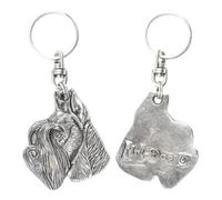 Art-Dog Niedlicher Hundeschlüsselanhänger - Exklusive Kollektion Schnauzer (Kupierte Ohren) II Schlüsselanhänger Hund - Versilberte Keyring mit 2,5 Schloss - 4,7x4,2x9,2cm