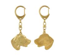 Art-Dog Niedlicher Hundeschlüsselanhänger - Exklusive Kollektion Setter Schlüsselanhänger Hund - Vergoldete Keyring mit 2,5 cm Schloss - 4,3x4x10,4cm