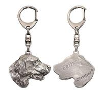 Art-Dog Niedlicher Hundeschlüsselanhänger - Exklusive Kollektion Setter Schlüsselanhänger Hund - Versilberte Keyring mit 2,5 cm Schloss - 4,3x4x10,4cm