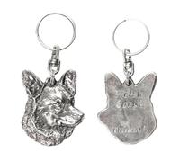 Art-Dog Niedlicher Hundeschlüsselanhänger - Exklusive Kollektion Welsh Corgi Schlüsselanhänger Hund - Versilberte Keyring mit 2,5 Schloss - 4,9x4x8,9cm